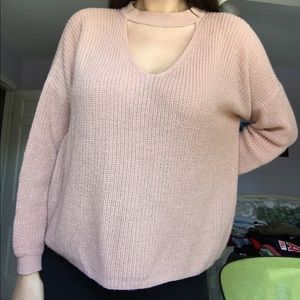 DONT ASK WHY / AMERICAN EAGLE PINK CHOKER SWEATER